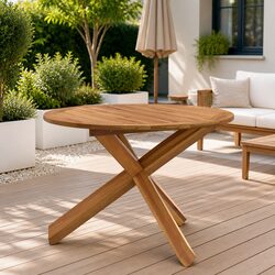 Garden Table Dimensions Ø109x74cm, Solid Teak Wood
