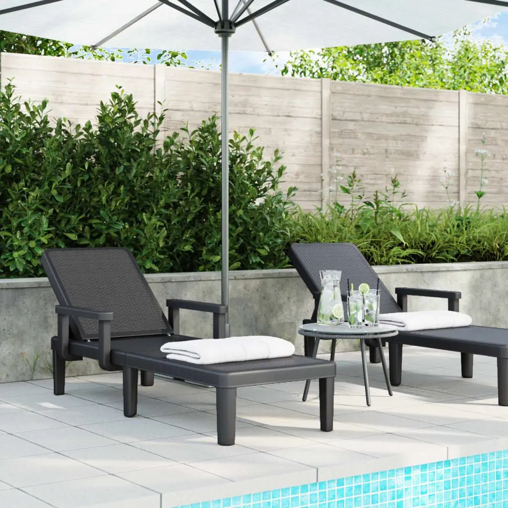 Sun Lounger Outdoor Patio Garden Furniture 155.5 x 57 x 28 cm