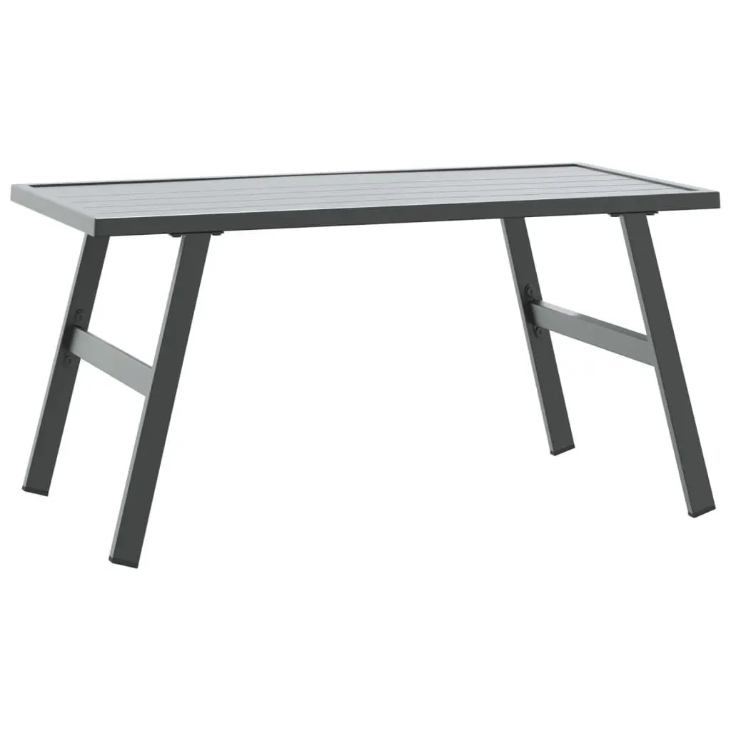 Outdoor Coffee Table for Garden Patio Black Steel Frame 90 x 45 x 35 cm