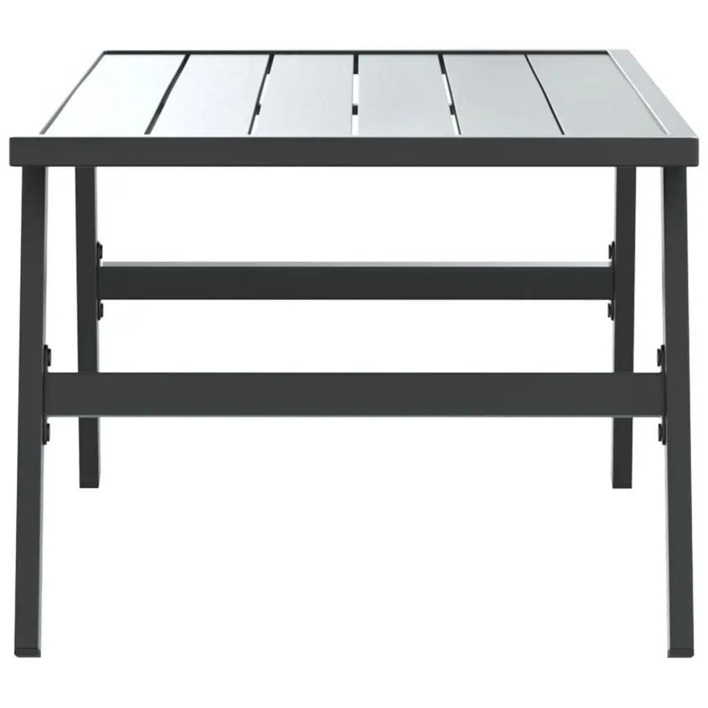 Outdoor Coffee Table for Garden Patio Black Steel Frame 90 x 45 x 35 cm