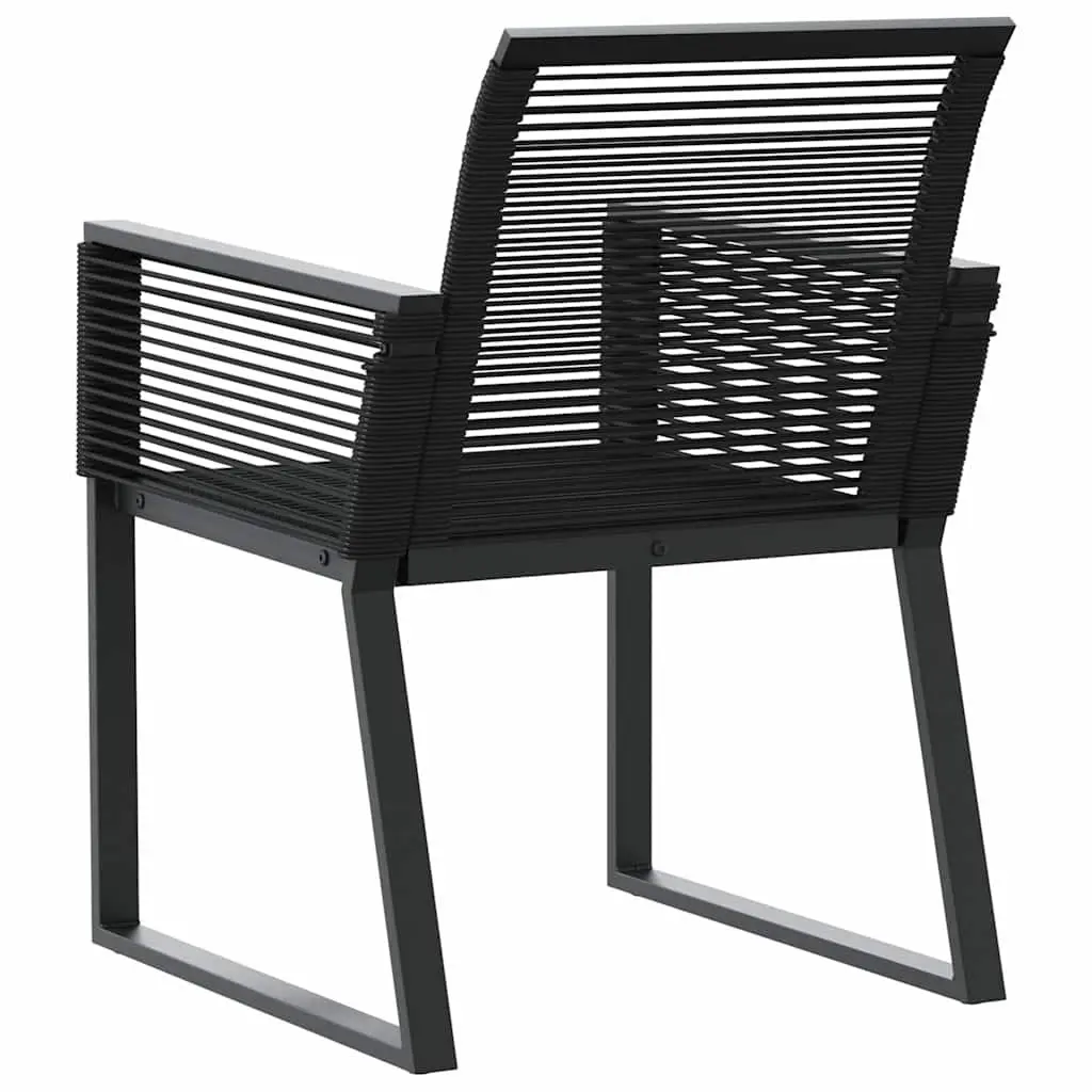 Outdoor Garden Chairs 2 Pieces Black Poly Rattan Backrest Armrests Patio Seating