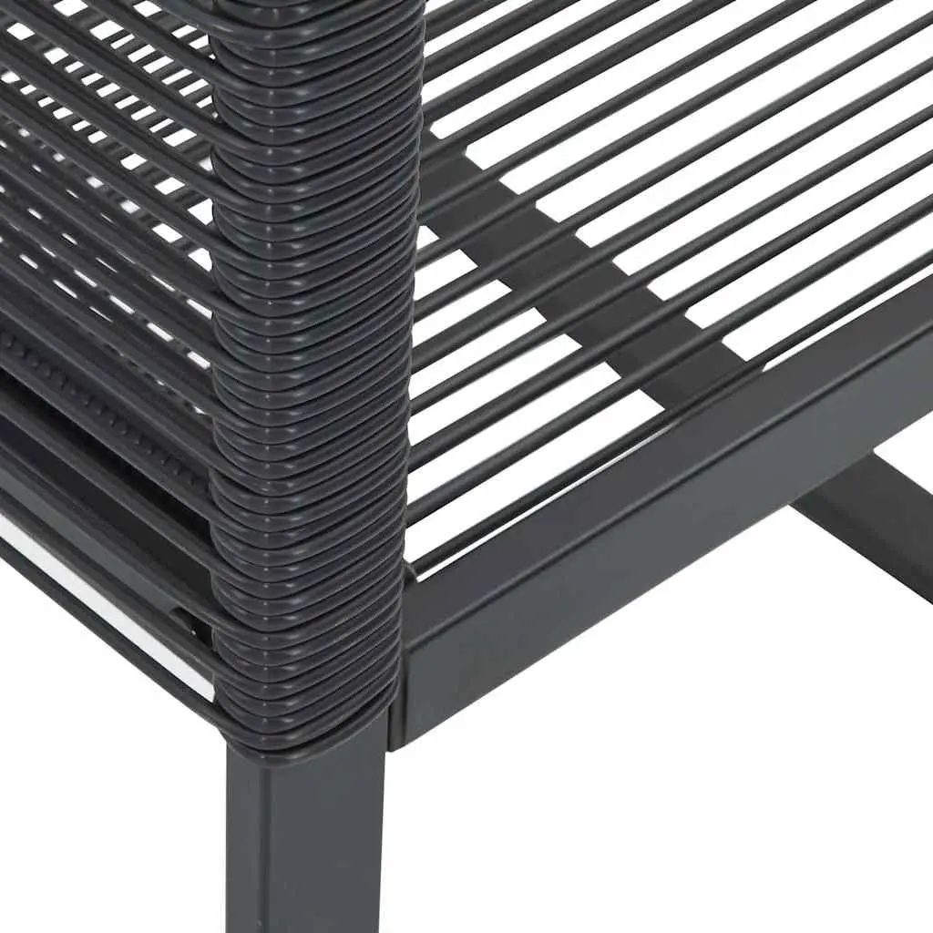 Outdoor Garden Chairs 2 Pieces Black Poly Rattan Backrest Armrests Patio Seating