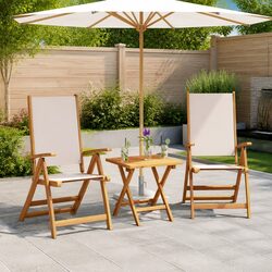 Folding Outdoor Chairs - 2 pcs Solid Wood Acacia