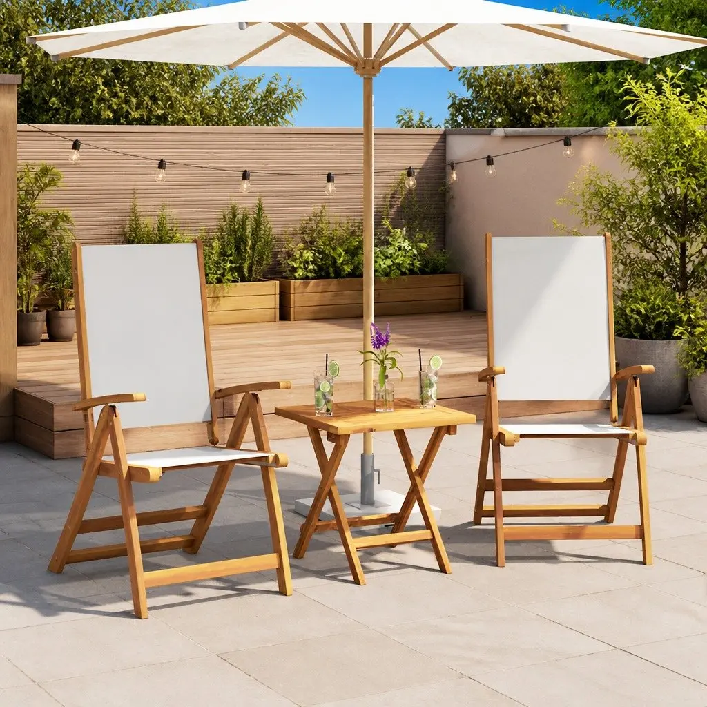 Folding Garden Chairs 2 pcs Brown