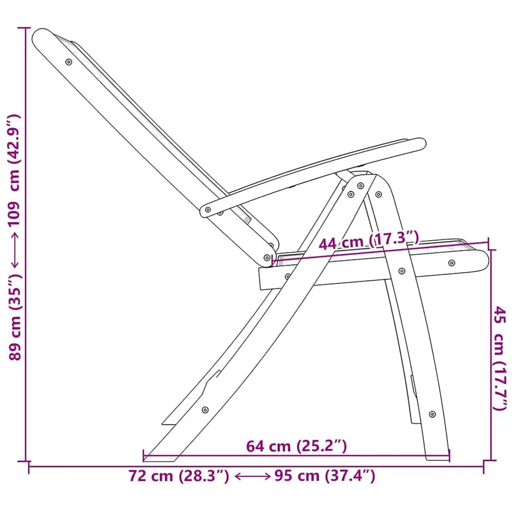 Folding Garden Chairs 2 pcs Brown
