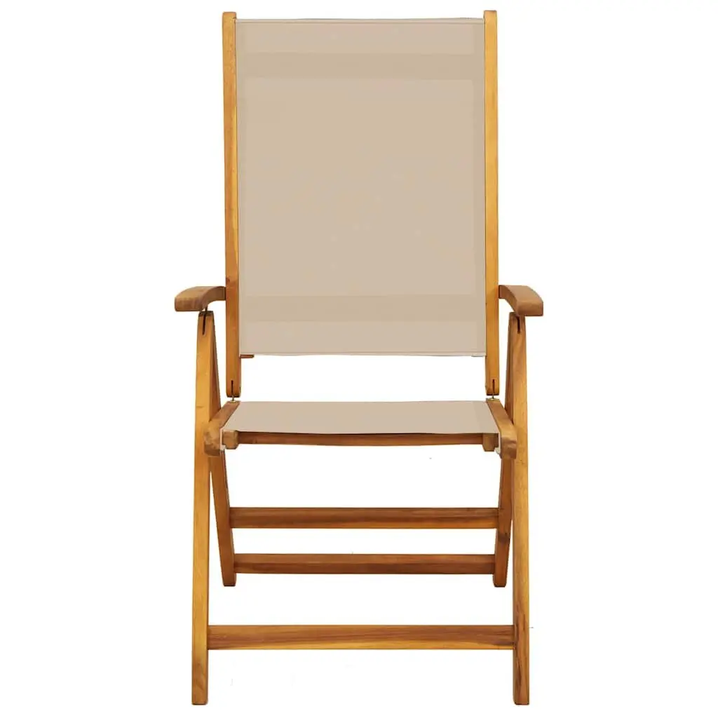 Folding Outdoor Chairs Garden Patio Seating 2 Piece Solid Wood Acacia Textilene