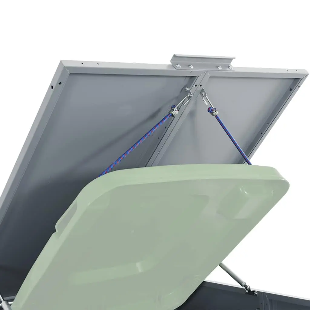 Wheelie Bin Storage Single Bin Grey Powder-Coated Steel Garden Use 69 x 79 x 117 cm