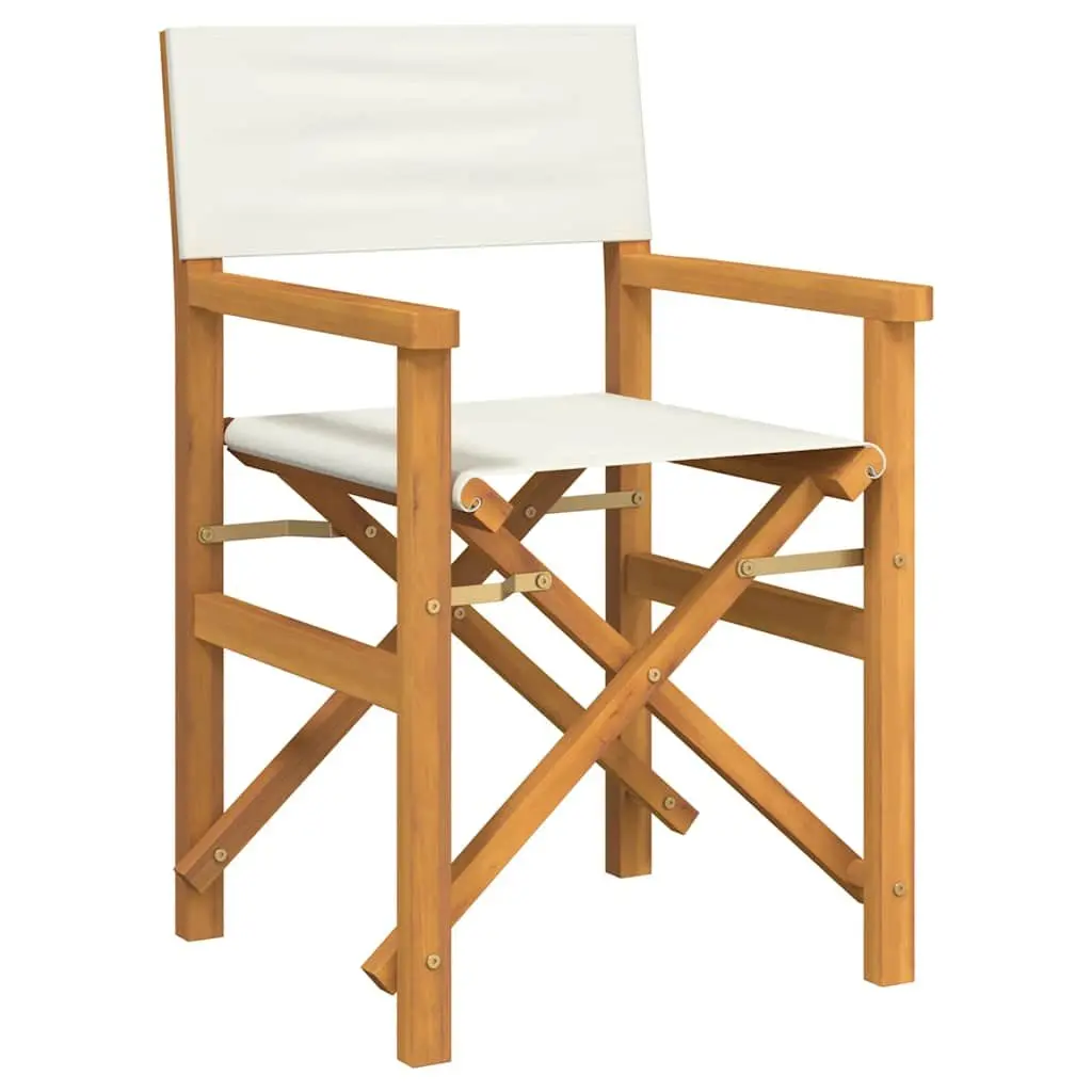 Folding Director's Chair Outdoor Garden Patio Cream