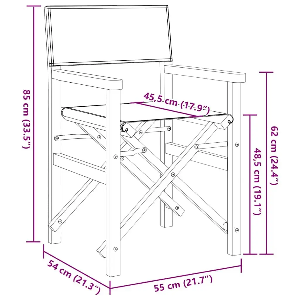 Folding Director's Chair Outdoor Garden Patio Cream