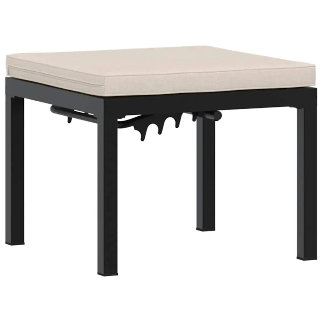Garden Stool Outdoor Adjustable Black Padded Seat