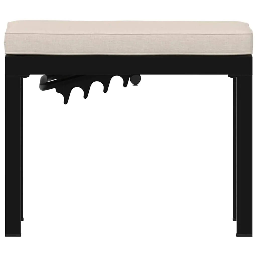 Garden Stool Outdoor Adjustable Black Padded Seat