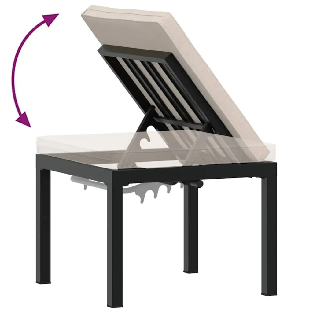 Garden Stool Outdoor Adjustable Black Padded Seat