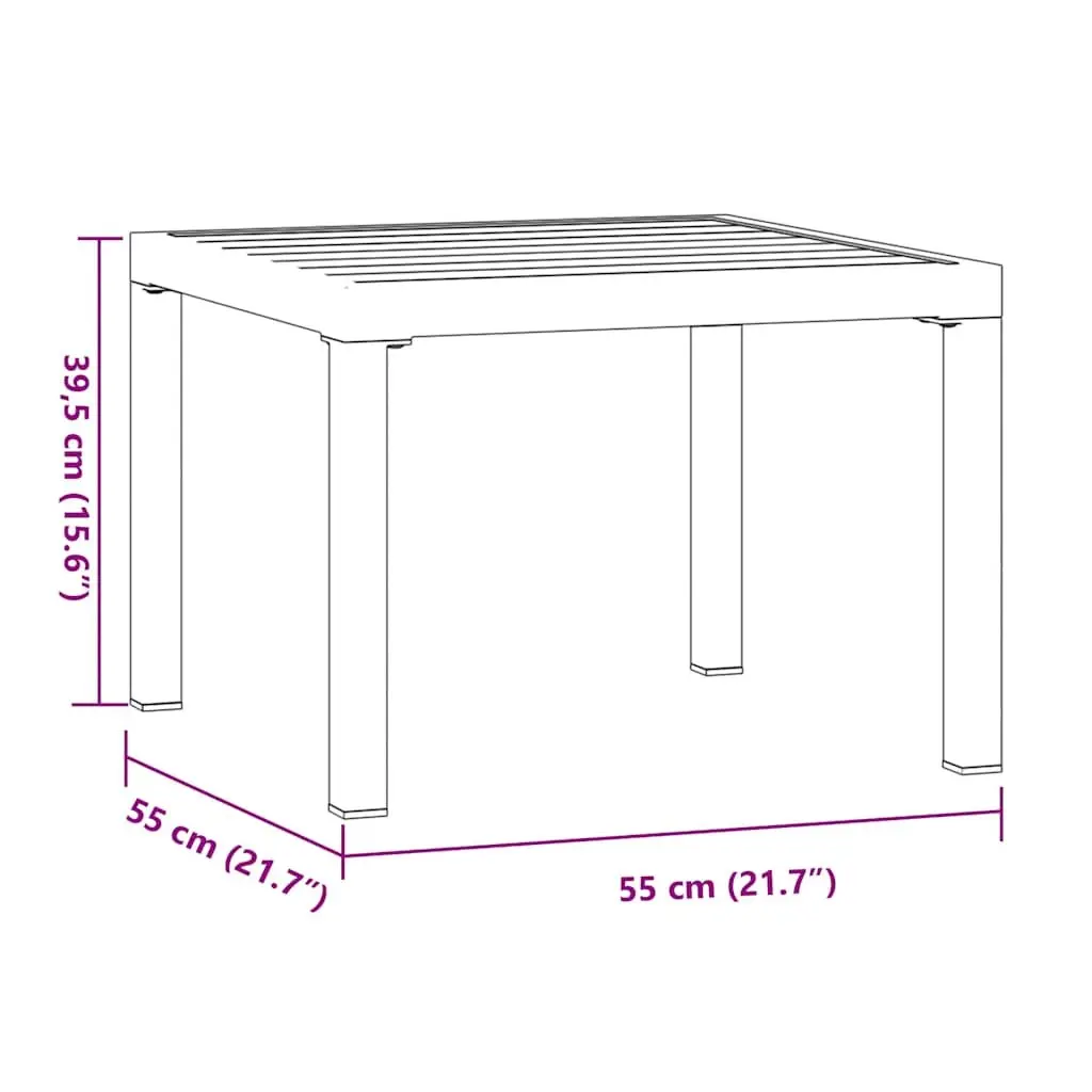 Garden Coffee Table Outdoor Use Black 55x55x39.5 cm Steel Frame