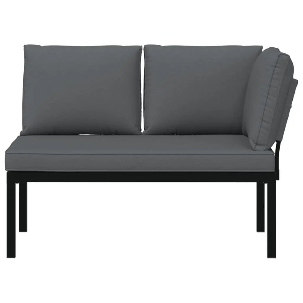 Garden Bench with Removable Cushions in Black