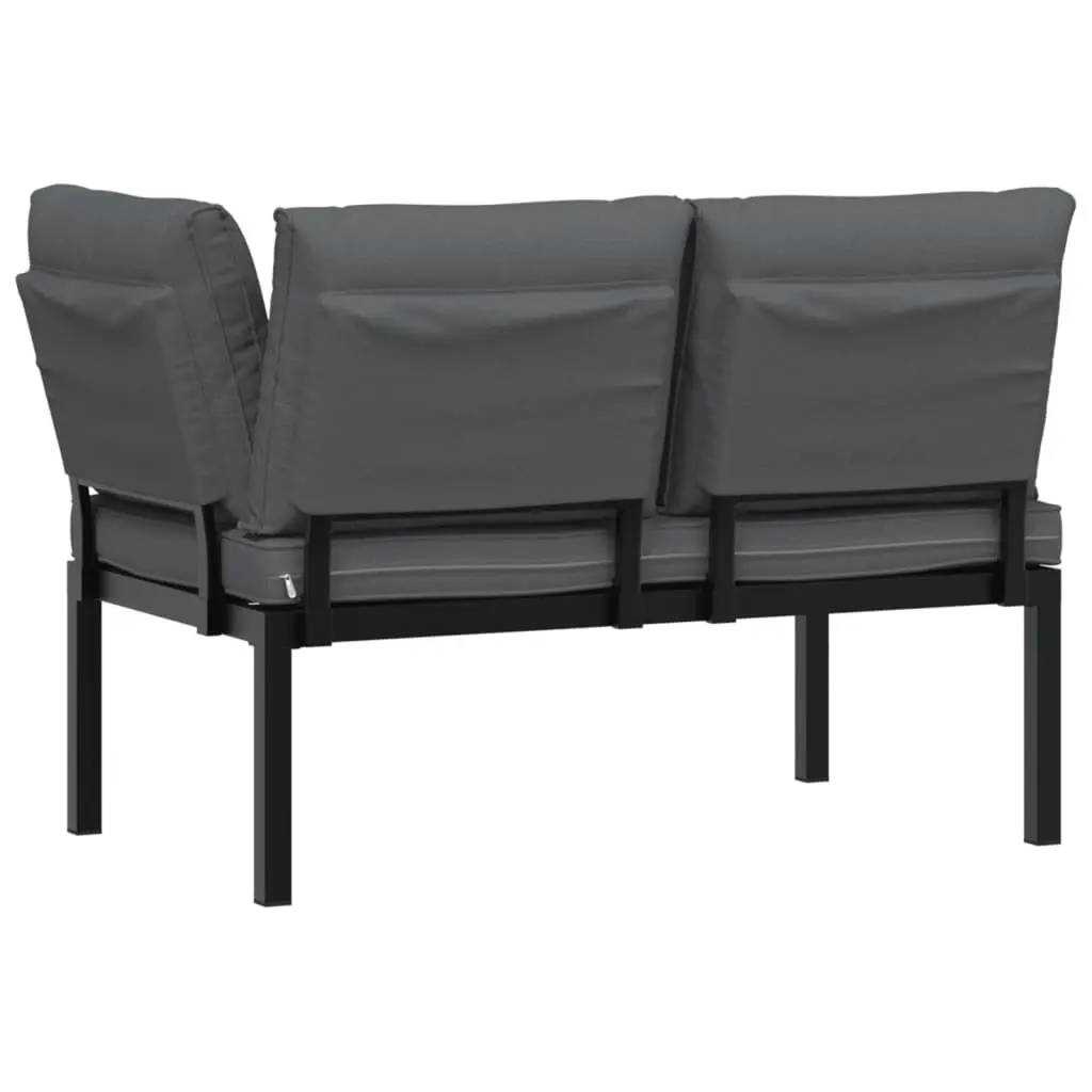 Garden Bench with Removable Cushions in Black