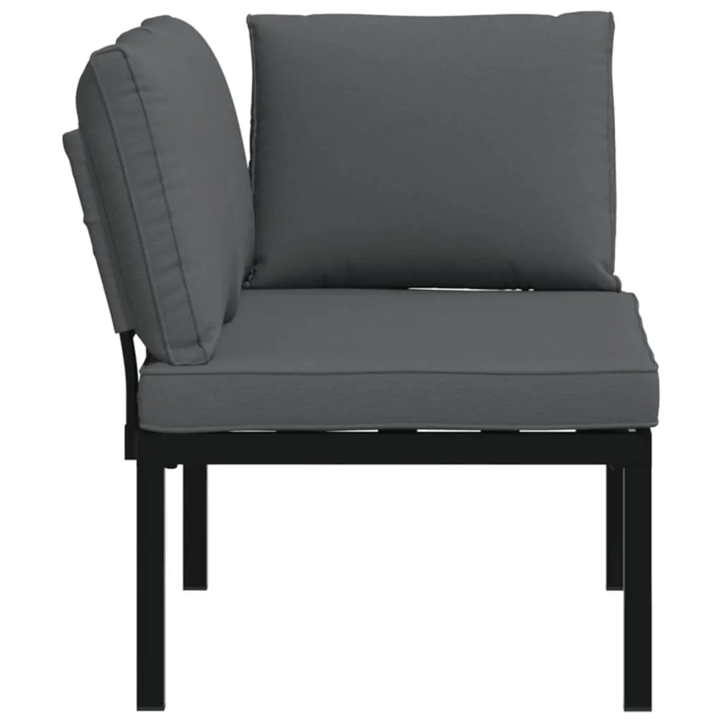 Garden Bench with Removable Cushions in Black