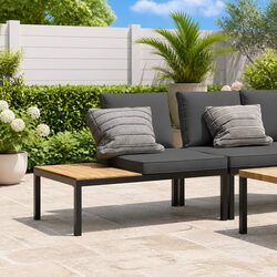 Specifications of Black Aluminium Garden Bench with Cushions