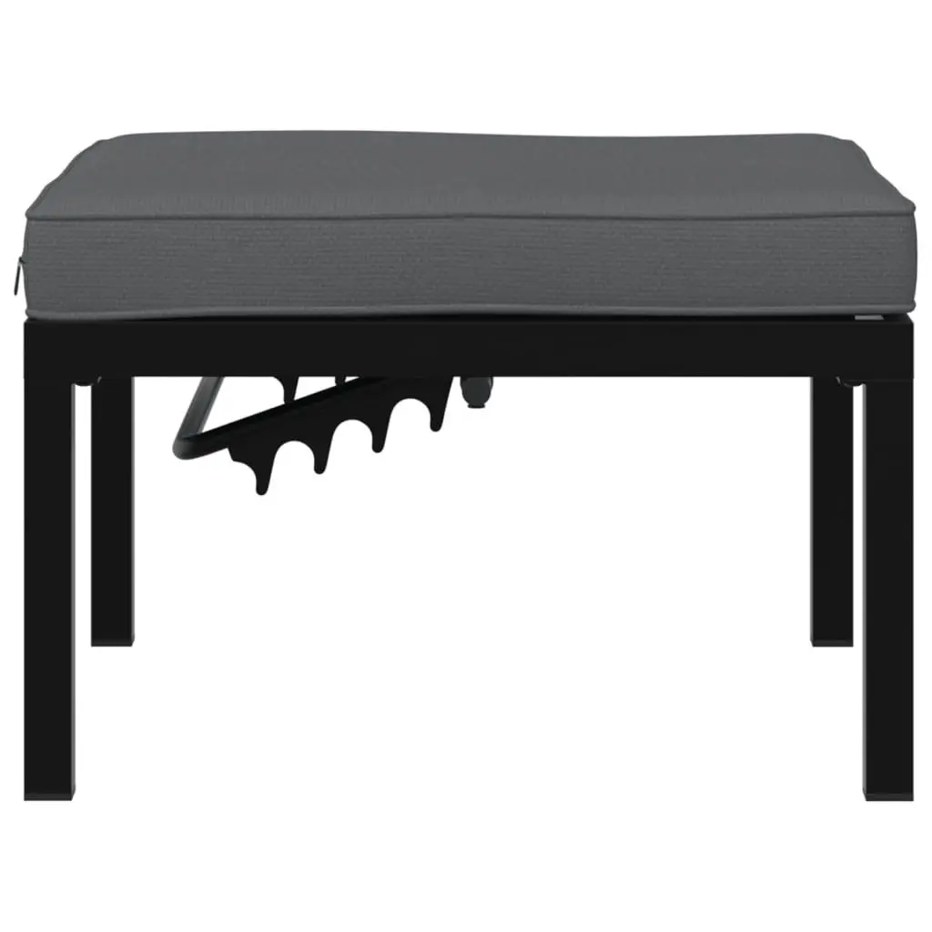 Garden Stool Outdoor Black Adjustable Seat with Cushion