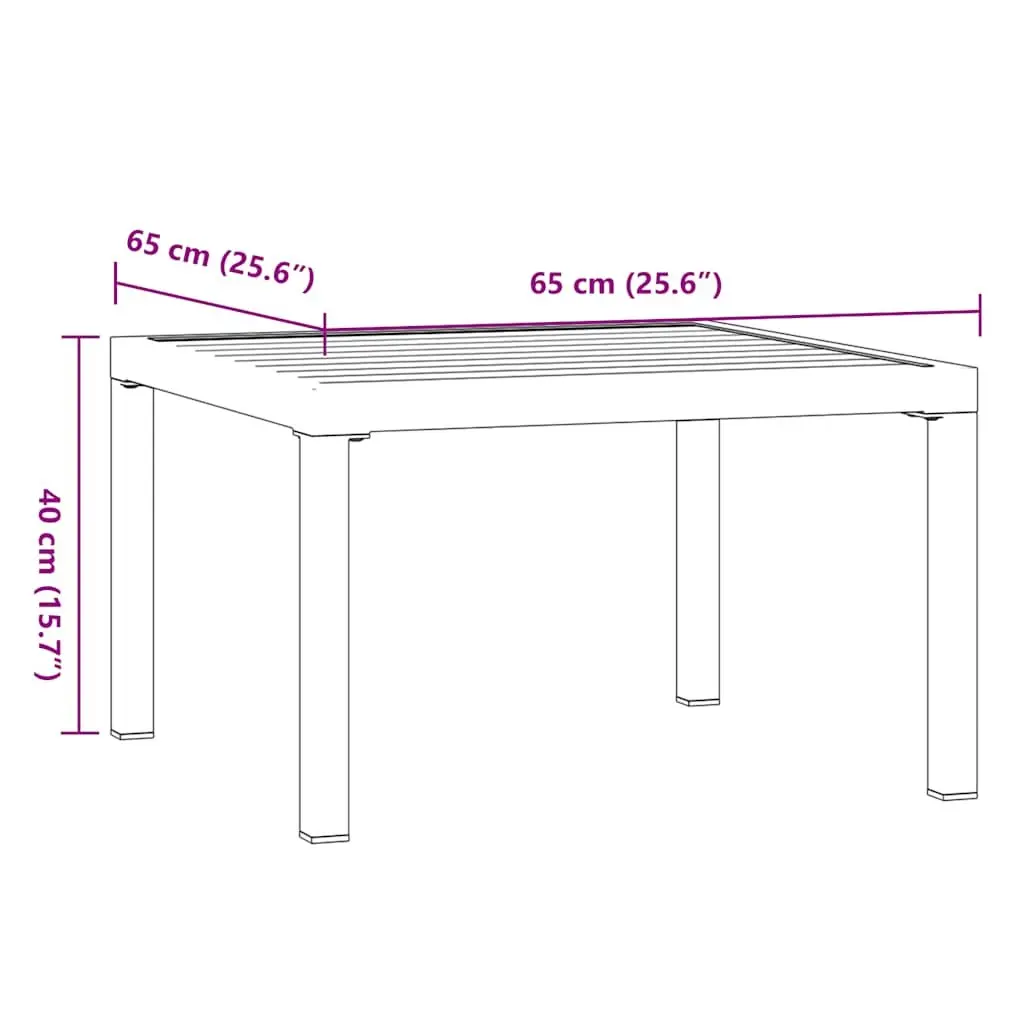 Garden Coffee Table Outdoor Patio Furniture Black Square 65x65x40cm