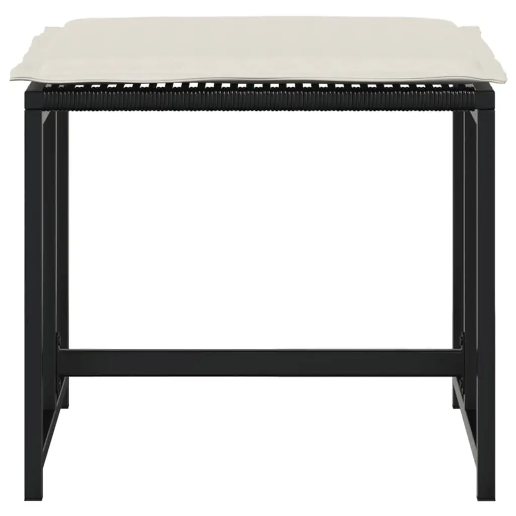 Garden Stools Outdoor Use 4 Pieces Black with Removable Cushions