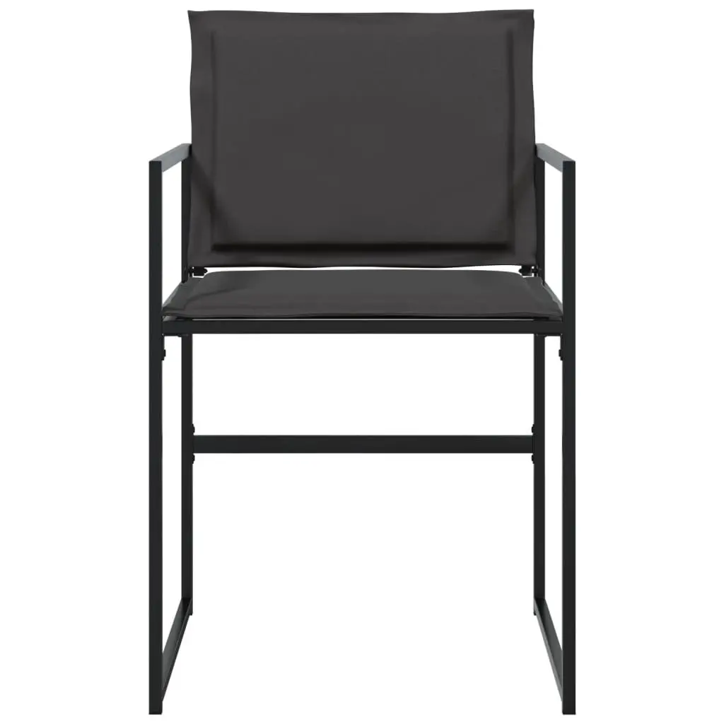 4 Piece Outdoor Chairs Set Steel Frame Textilene Cushions Black for Garden Use