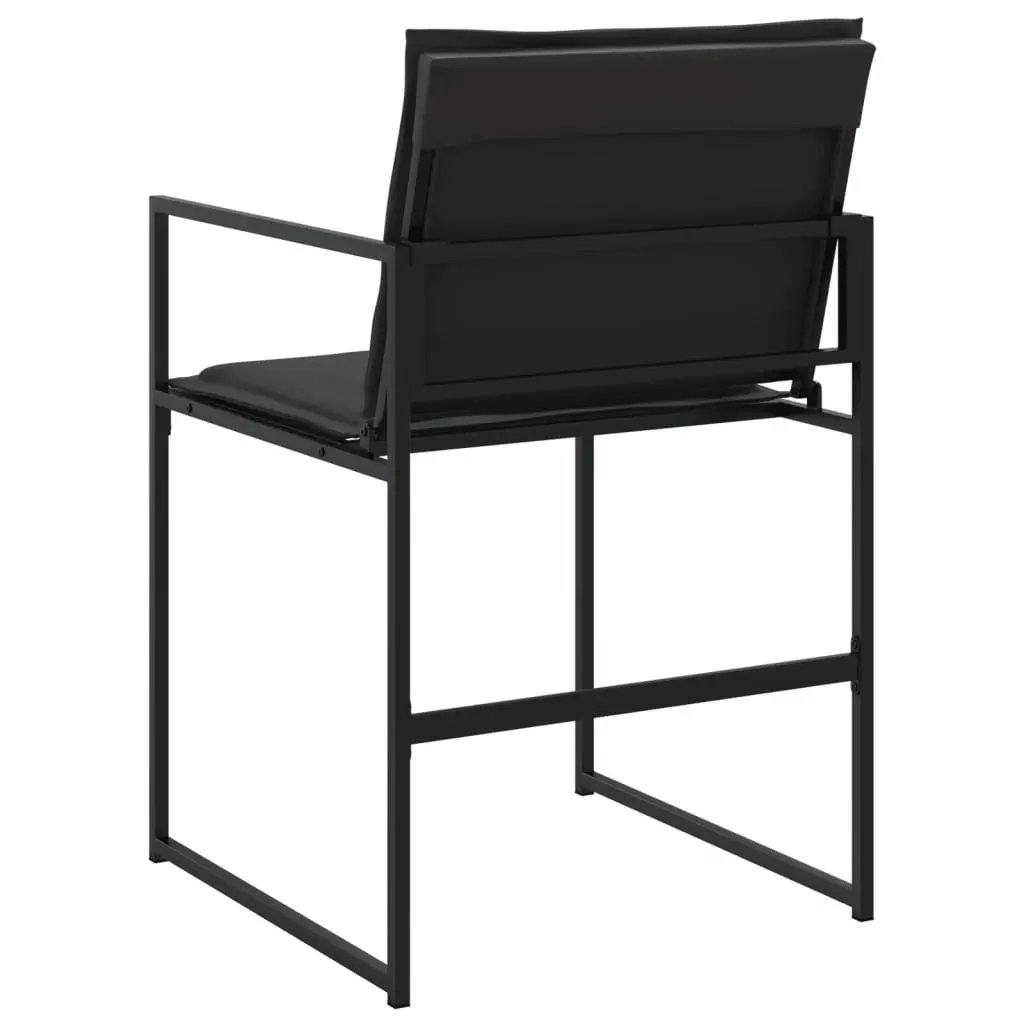 4 Piece Outdoor Chairs Set Steel Frame Textilene Cushions Black for Garden Use