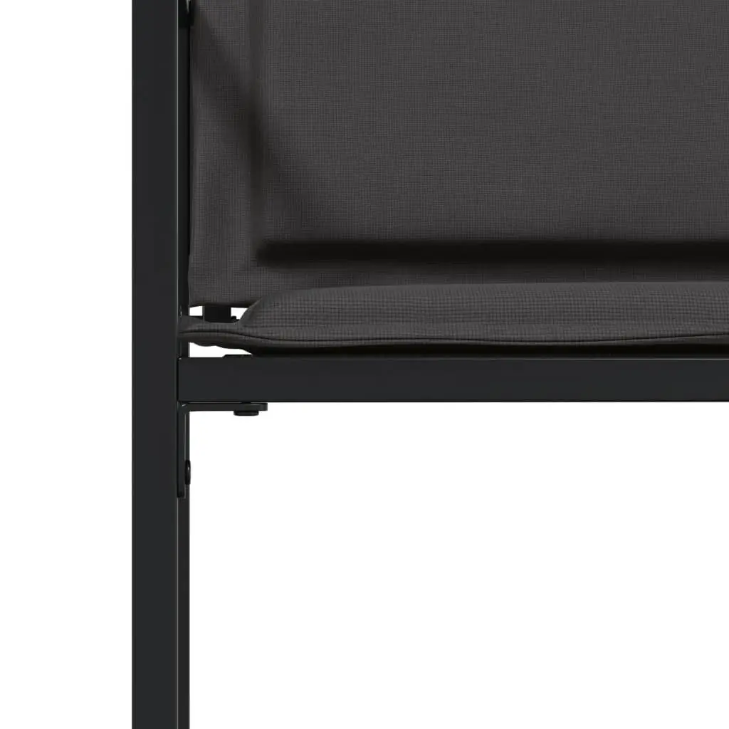 4 Piece Outdoor Chairs Set Steel Frame Textilene Cushions Black for Garden Use
