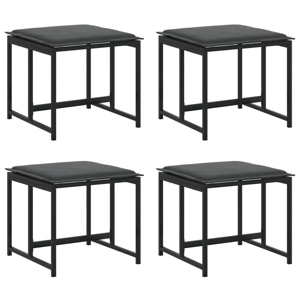 4-Piece Outdoor Stools Set with Cushions