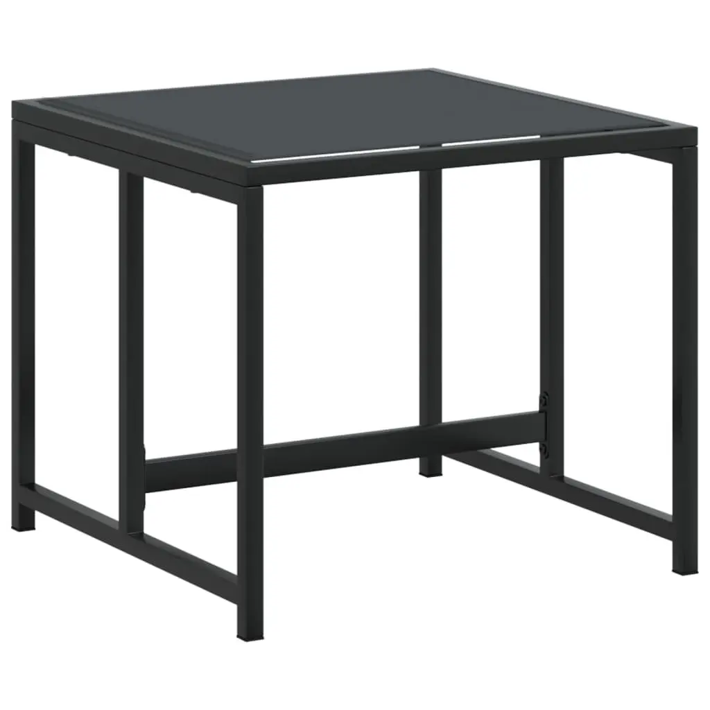 Garden Stools Outdoor Patio Lounge 4 Piece Black Steel Textilene Footrest