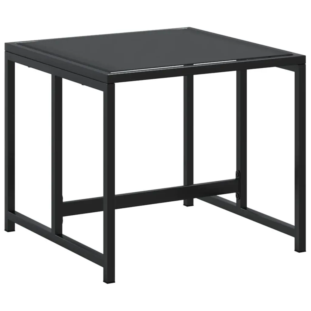 Garden Stools Outdoor Patio Lounge 4 Piece Black Steel Textilene Footrest