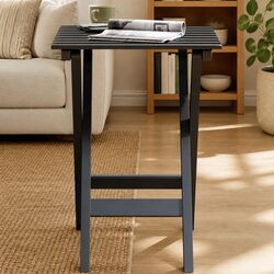 Black Foldable Side Table - Poplar Wood Frame Specifications