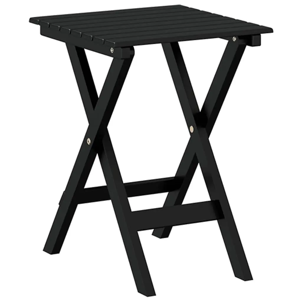 Foldable Side Table Black Outdoor Indoor Poplar Wood Portable Lightweight Patio