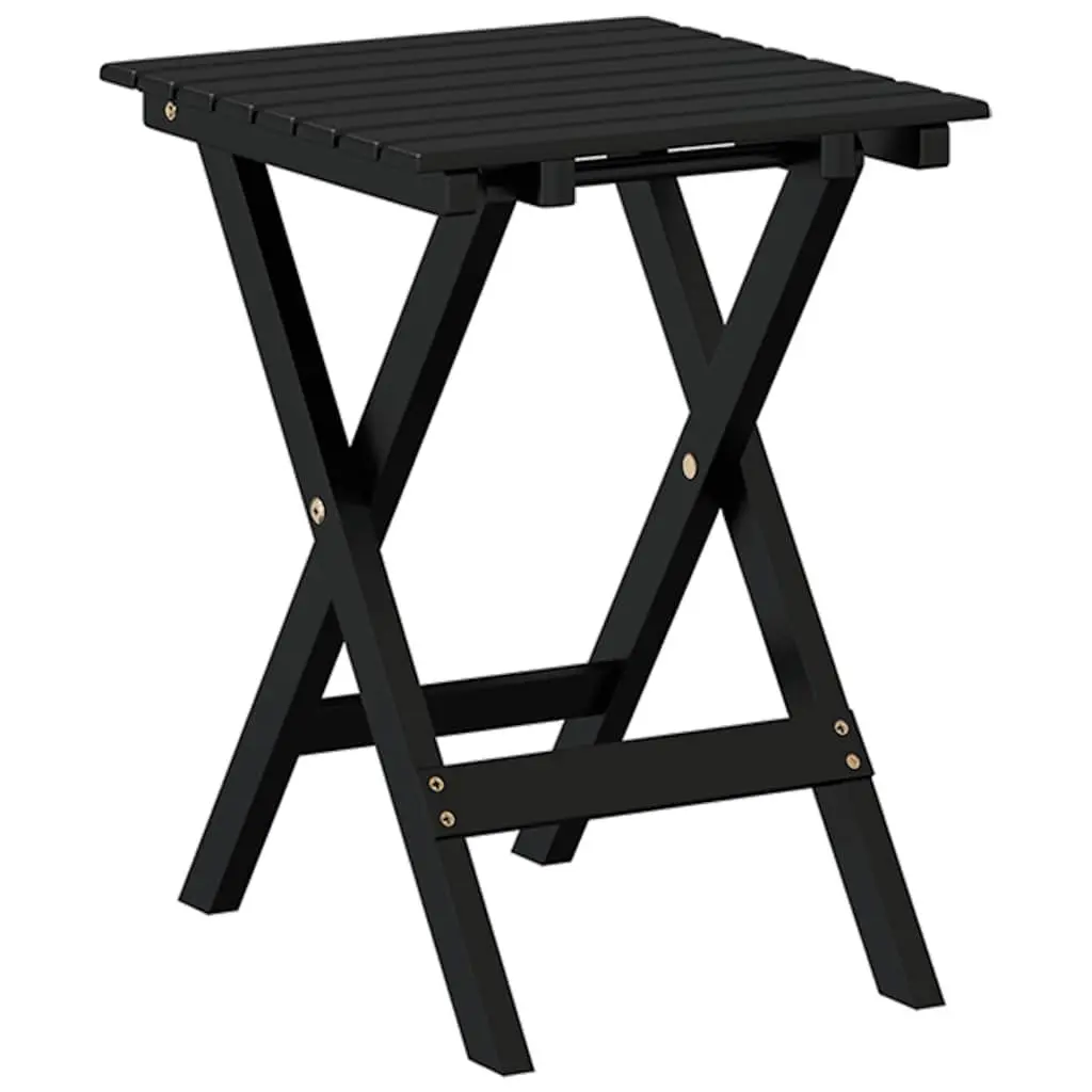 Foldable Side Table Black Outdoor Indoor Poplar Wood Portable Lightweight Patio
