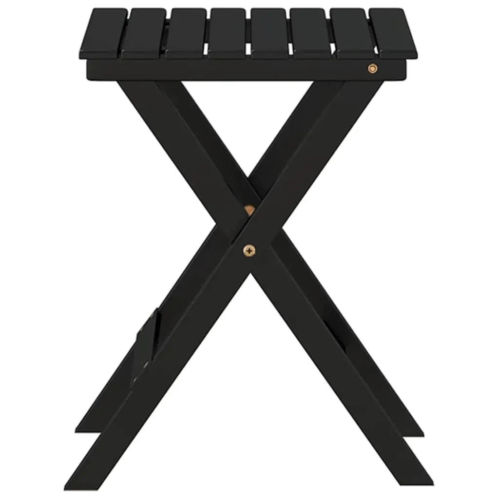 Foldable Side Table Black Outdoor Indoor Poplar Wood Portable Lightweight Patio