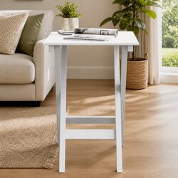 Foldable Side Table White Poplar Wood Outdoor Indoor Patio Lightweight Portable