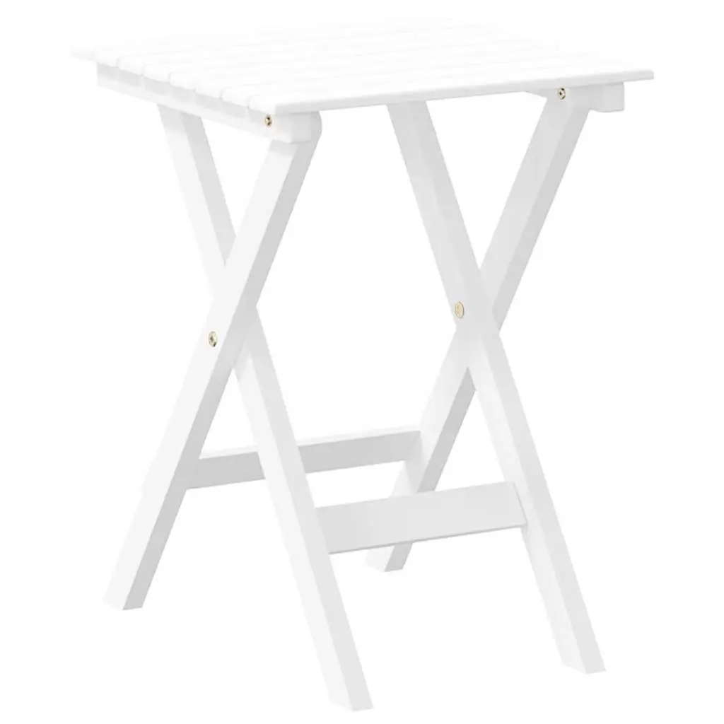 Foldable Side Table Indoor Outdoor White Poplar Wood Lightweight Portable