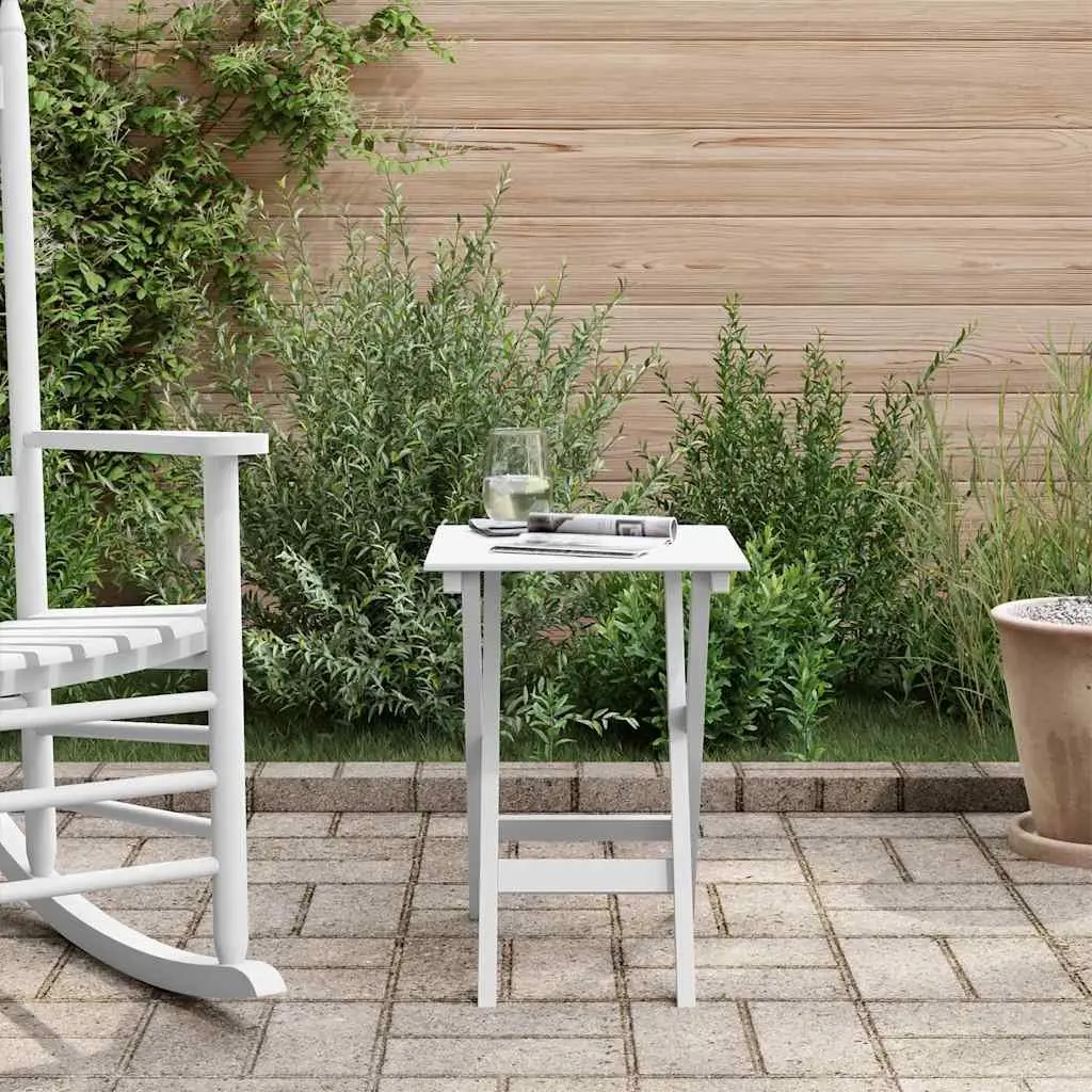 Foldable Side Table Indoor Outdoor White Poplar Wood Lightweight Portable