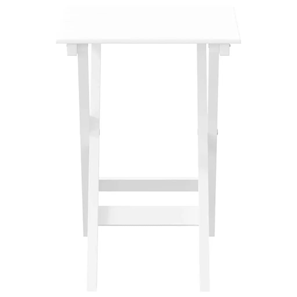 Foldable Side Table Indoor Outdoor White Poplar Wood Lightweight Portable