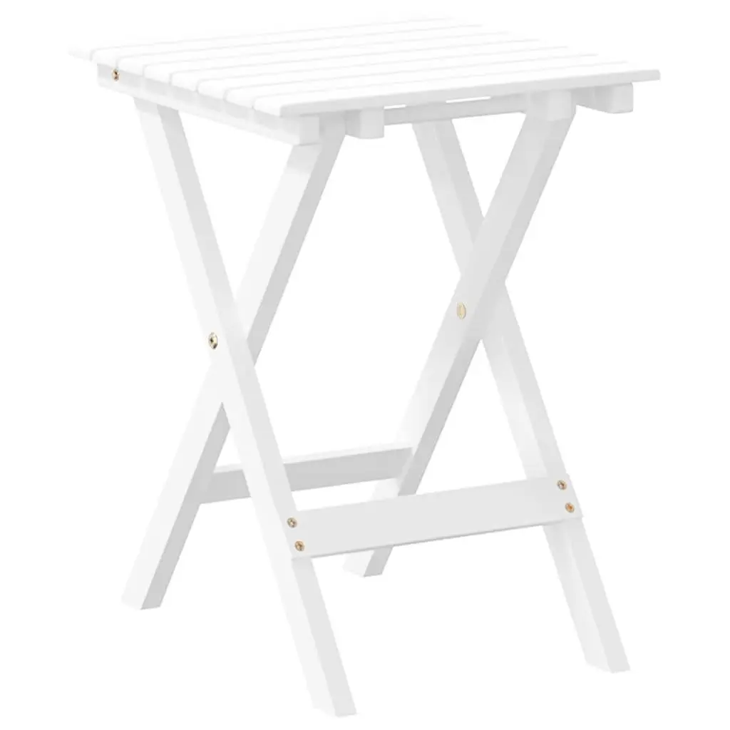 Foldable Side Table Indoor Outdoor White Poplar Wood Lightweight Portable