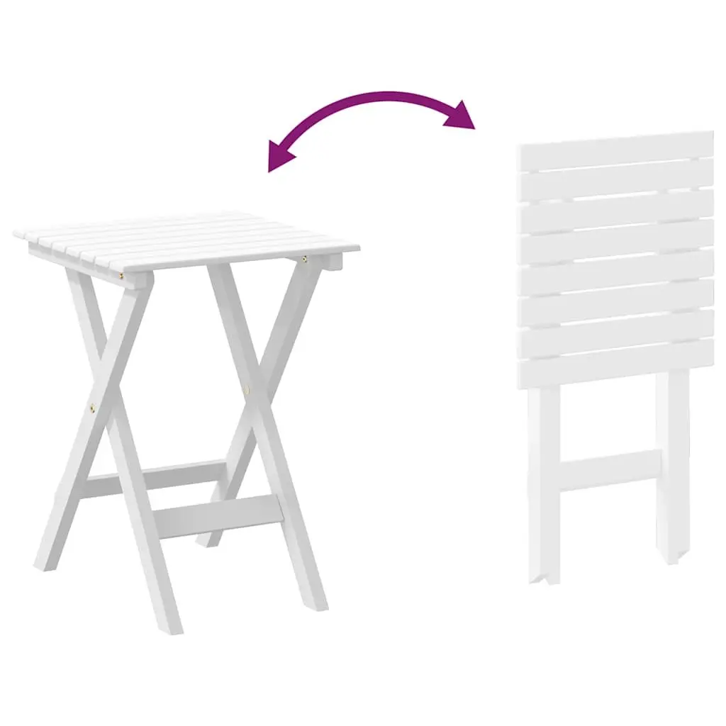 Foldable Side Table Indoor Outdoor White Poplar Wood Lightweight Portable