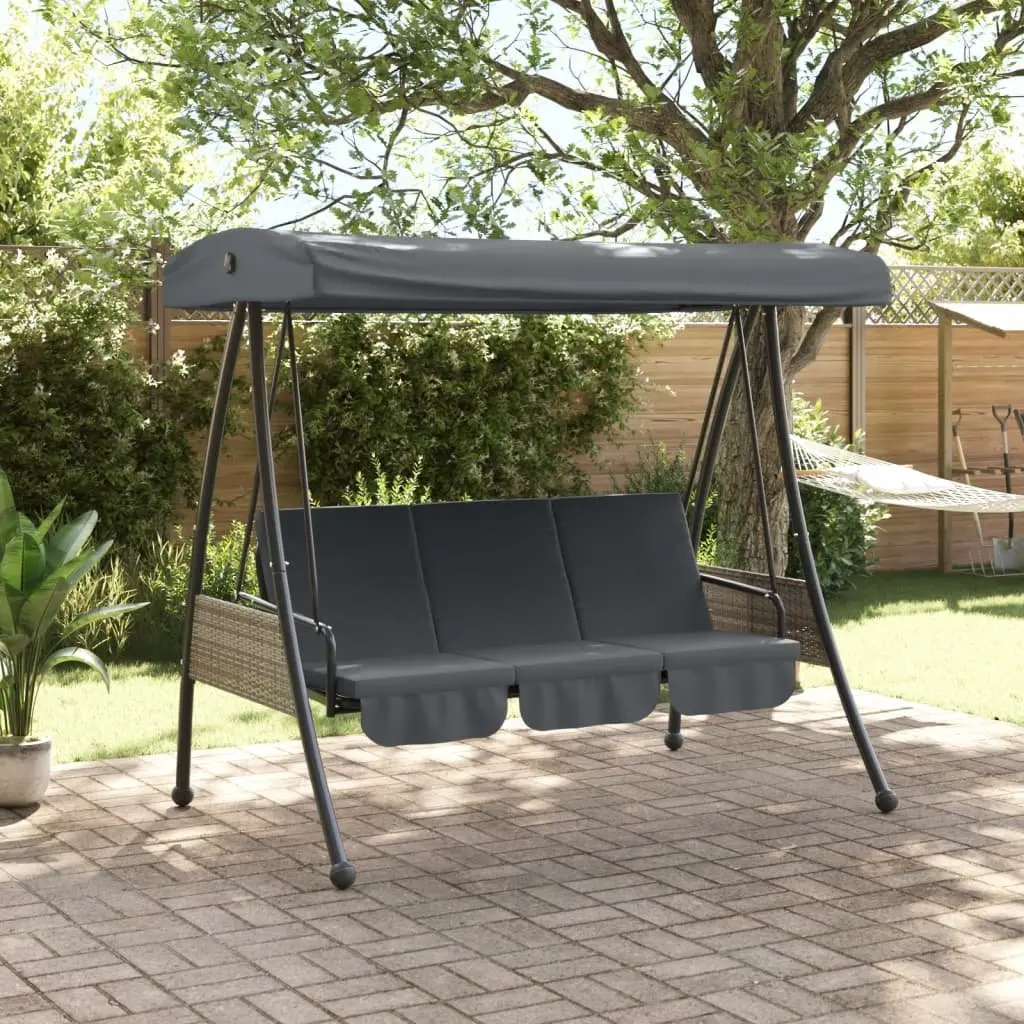 Garden Swing Bench 2-in-1 Adjustable Canopy Outdoor Porch Chair Lounge Seating
