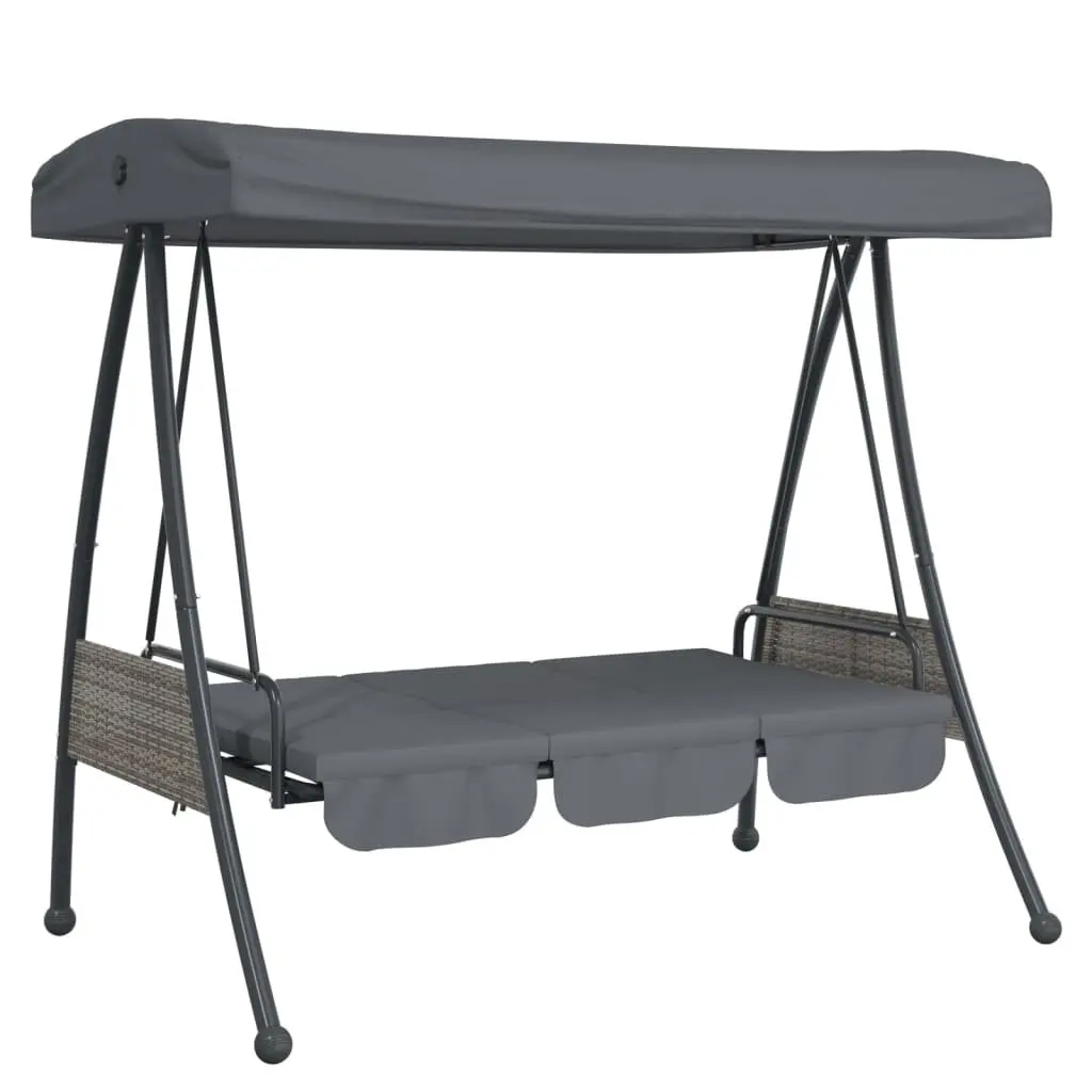 Garden Swing Bench 2-in-1 Adjustable Canopy Outdoor Porch Chair Lounge Seating