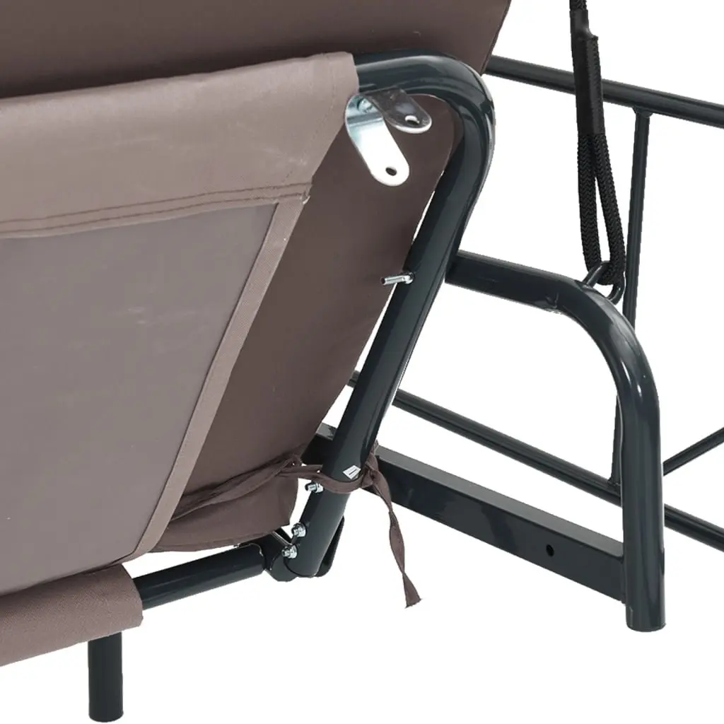 Garden Swing Bench with Canopy Brown Outdoor Porch Seating 2-in-1 Lounge Chair