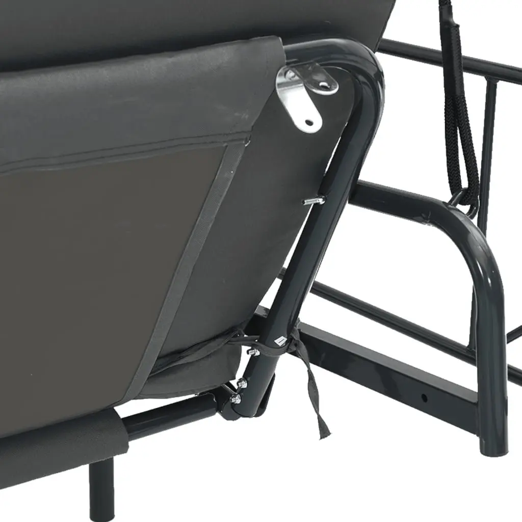 Garden Swing Bench with Canopy for Outdoor Patio Grey 2-in-1 Seating and Bed