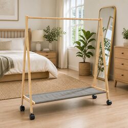 Bamboo Clothes Rack Dimensions: 106 x 34 x 106.5 cm