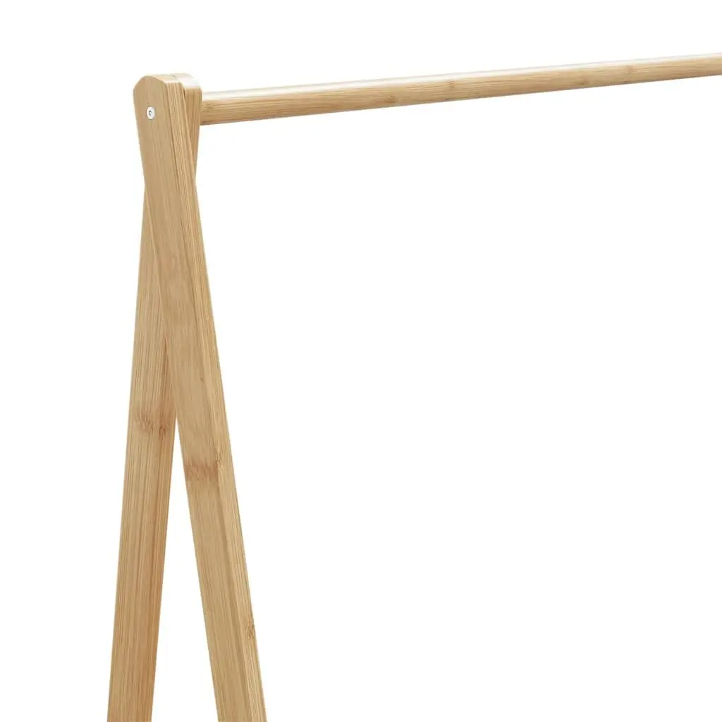Bamboo Clothes Rack for Bedroom Hallway Bathroom 106 x 34 x 106.5 cm Foldable with Shelves and Wheels