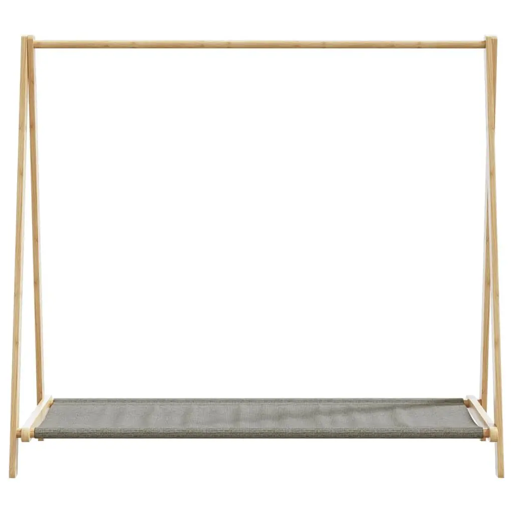 Bamboo Clothes Rack with Shelves Foldable Garment Organiser Wardrobe Storage