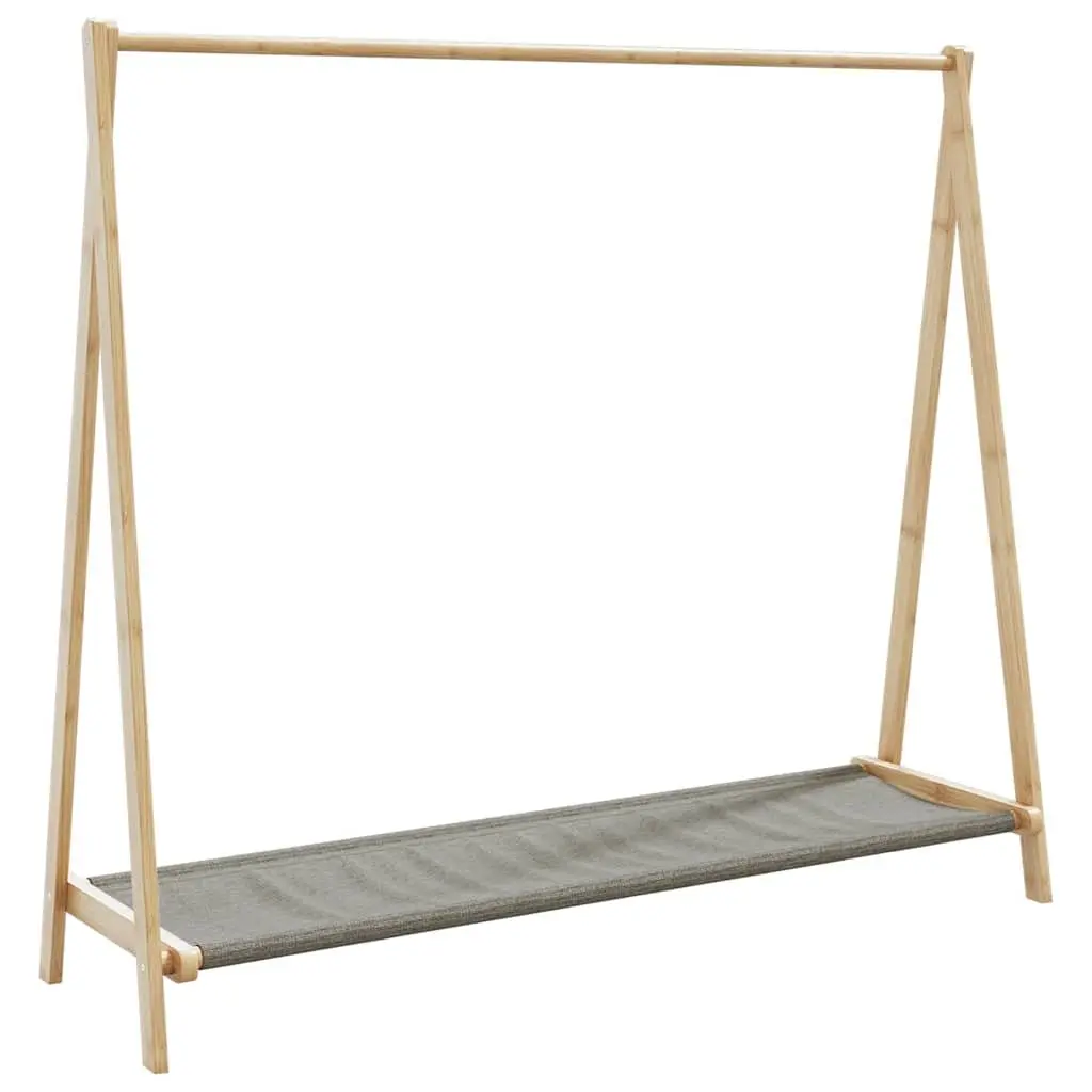 Bamboo Clothes Rack with Shelves Foldable Garment Organiser Wardrobe Storage