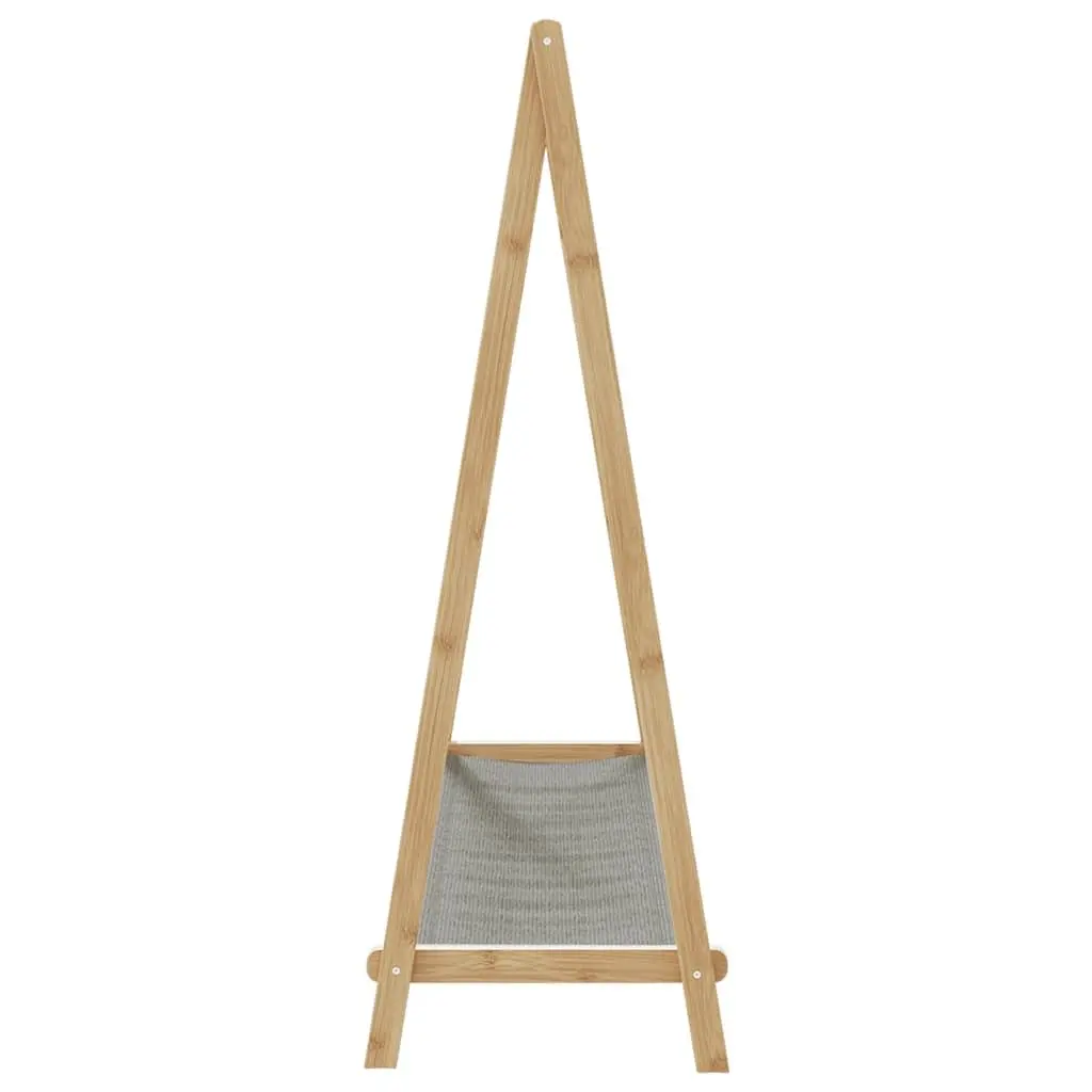 Bamboo Clothes Rack with Shelves Foldable Garment Organiser Wardrobe Storage