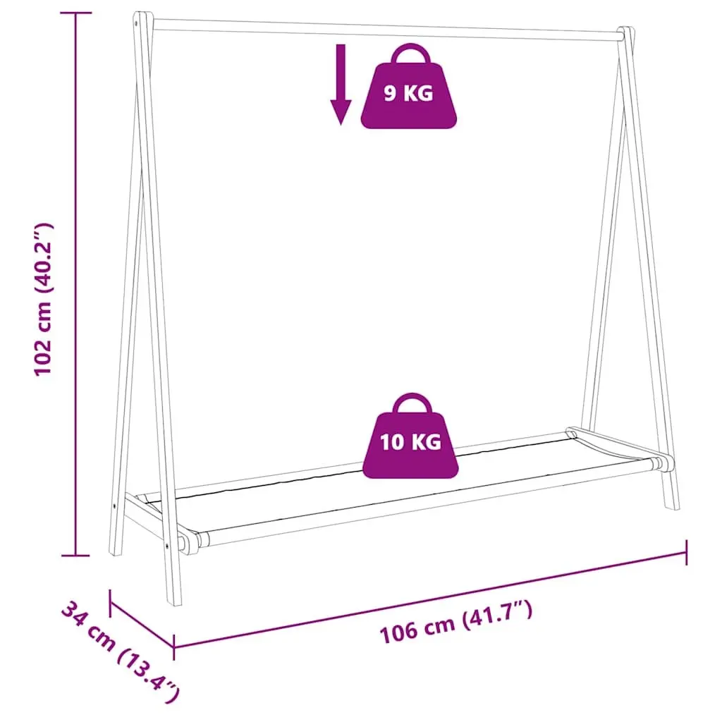 Bamboo Clothes Rack with Shelves Foldable Garment Organiser Wardrobe Storage